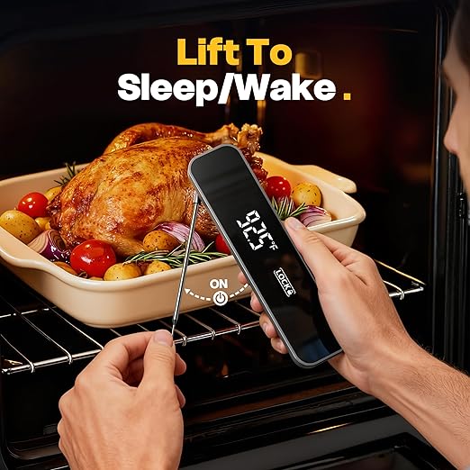 0.3S Professional Instant Read Meat Thermometer – Digital Food Thermometer for Cooking, Grilling, BBQ, Candy, Air Fryer, Griddle – Kitchen Gadget Essentials & Gifts for Him Dad Men Birthday – Grey