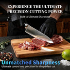 Knife Set, 15 Piece Premium Kitchen Knife Block Set, Razor-Sharp, High Carbon Stainless Steel Chef Knife, Ergonomic Forged Triple Rivet Handle, Black Sharp Knife Set for Kitchen, Dishwasher Safe