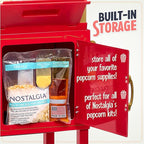 Nostalgia Popcorn Maker Machine - Vintage Theater Style Popcorn Cart With 2.5oz Stainless Steel Kettle, Makes Up To 10 Cups Easily - Bring Home the Fun with Theater Style Popcorn Machine- Red