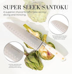 Styled Settings White Knife Set with Block and Sharpener – 14-Piece Ultra-Sharp High Carbon Stainless Steel Knives with Gold Triple Rivet White Handles and Ashwood Knife Block