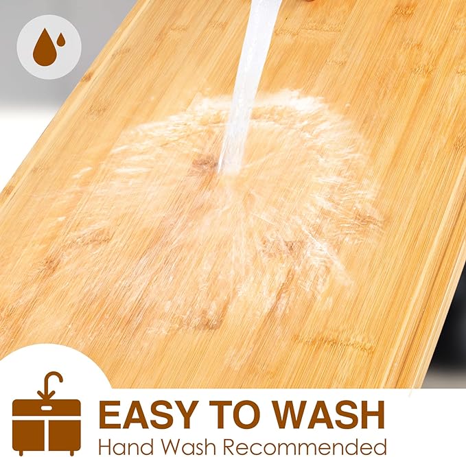 30 x 20 Extra Large Cutting Board, Turkey Carving Board Bamboo Meat Cutting Boards for Kitchen with Juice Groove and Handles Heavy Duty Charcuterie Board, 4XL, Empune