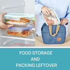 Vtopmart 5Pack 22oz Glass Storage Containers with Lids, Glass Meal Prep Food Container Sets with Snap Airtight Lids for Microwave, Oven, Freezer and Dishwasher, Multicolour