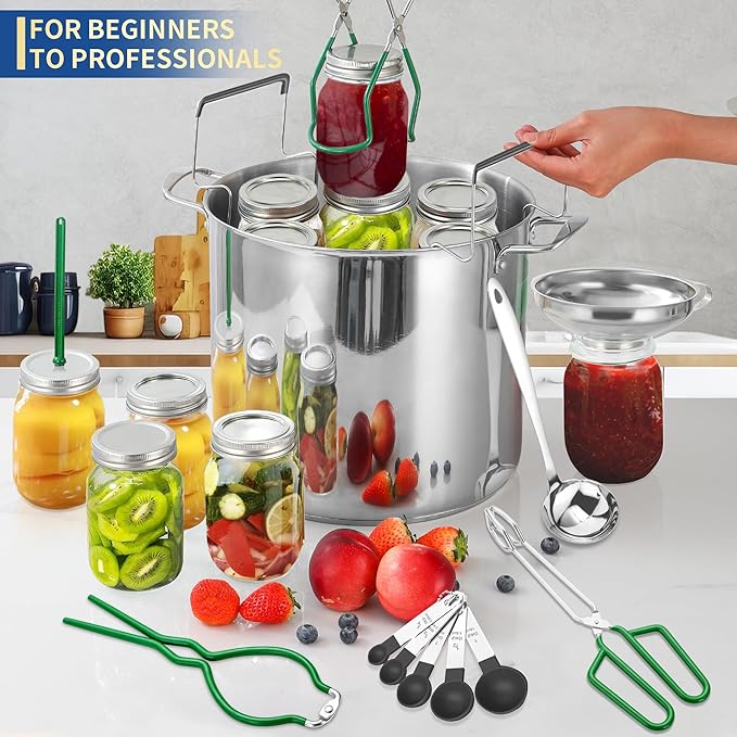 Gemfino Canning Supplies Starter Kit with Canning Rack,Canning Kit for Beginners