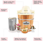Elite Gourmet EIM-924LX 4 quart Old Fashioned Electric Ice Cream Maker, Pine Bucket