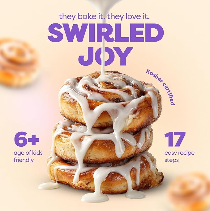 BAKETIVITY Kids Baking DIY Activity Kit - Bake Delicious Cinnamon Buns with Pre-Measured Ingredients – Best Gift Idea for Boys and Girls Ages 6-12