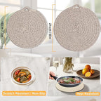 8" Trivets for Hot Dishes, 6 Pack Hot Pads for Kitchen Counter & Dining Table, Heat Resistant | Scratches | Stains Cotton Trivets for Hot Pots and Pans