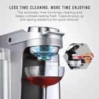 Bartesian Professional Cocktail Machine and Margarita Maker - High Capacity Bar Cocktail Mixer with 5 Premium Glass Bottles for Parties and Entertaining - Push-Button Technology and Easy Clean Design