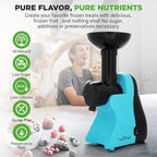 NutriChef Electric Frozen Fruit Dessert Maker - Fruit Sorbet Machine - Make Ice Cream, Dessert, Gelato, Smoothies, Slushies & Frozen Yogurt - Includes Food Plunger & Recipe Book - Blue