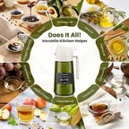 LAKUMIQI 2 in 1 Oil Sprayer for Cooking, 16oz Olive Oil Dispenser Bottle for Kitchen, Food Grade Light-Blocking Leak Proof Glass Spray Bottle for Salad, Air Fryer, BBQ
