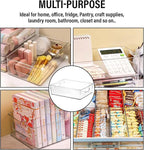 Clear Plastic Storage Bins, Pantry Organizers and Storage, Kitchen Organization and Storage Containers Bins for Organizing, Fridge, Freezer, Bathroom, Pantries, Medicine Cabinet Organizer Bin