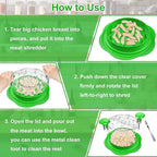 Chicken Shredder Large Chicken Breast Shredder Tool Twist with Brush&Fork, Visible Meat Shredder Machine, Strong Anti-Slip Strip, Ergonomic Handle, BPA Free, Suitable for Pork Beef Chicken(Green)