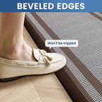KitchenClouds [2 PCS Kitchen Rugs Cushioned Anti-Fatigue Kitchen Mats for Floor Waterproof Kitchen Rug Set Non-Slip Comfort Standing Mat for Office, Sink, Laundry 20"×30"+20"×60",Chocolate