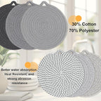 8" Trivets for Hot Dishes, 6 Pack Hot Pads for Kitchen Counter & Dining Table, Heat Resistant | Scratches | Stains Cotton Trivets for Hot Pots and Pans