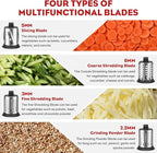 Stainless Steel Slicer Shredder Attachment for Kitchenaid Stnad Mixer, Cheese Grater Attachment for KitchenAid - 4 Blades Salad Maker with Grinding Powder Function by FGREEBLE