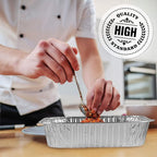 PLASTICPRO Disposable 8'' X 8'' X 2'' Inch Square Aluminum Tin Foil Baking Pans Bakeware - Cookware Perfect for Baking Cakes, Breads, Brownies, Bread, Meatloaf, Lasagna, Pack of 25