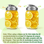 Palksky Mason Jar Pour Spout Lid Stainless Steel, Wide Mouth Pour Spout Flip Cap Lids for Mason Jars, anticracking Leak Proof Seal Cover Airtight for Drinking Salad Dressing & Food Storing(2PCS)