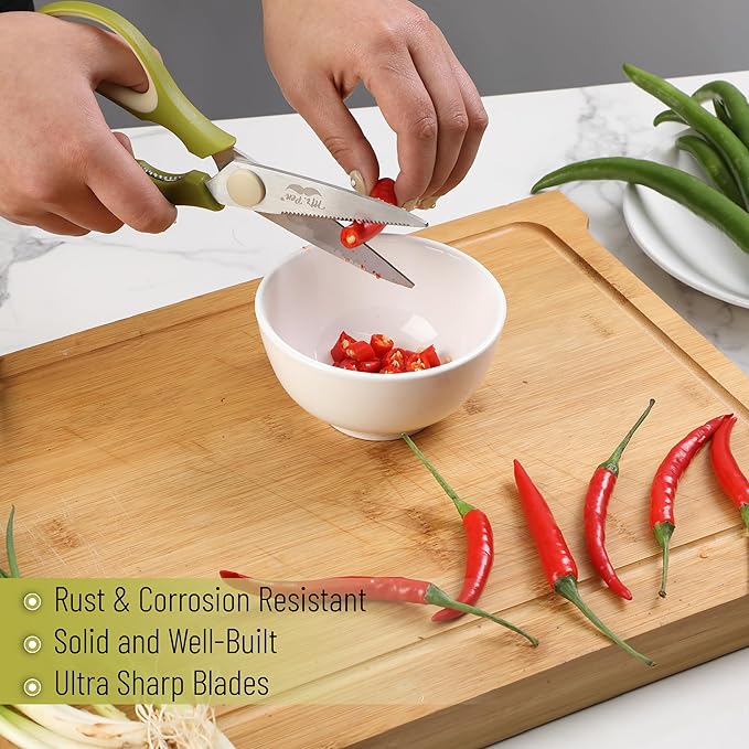 Mr. Pen- All Purpose Kitchen Shears with Protective Sheath, 2 pcs, 8 Inch, Dishwasher Safe, Stainless Steel Food Scissors with Micro-Serrated Blades, Soft Grip, Durable Utility Kitchen Shears