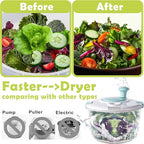 LEPCY Salad Spinner, Durable Bowl Never Crack. 4.8 Qt Large Capacity Lettuce and Vegetable Spinner with Storage Lid, Non-skid Base. Gifts for Mom Women Parents
