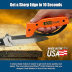 AccuSharp Knife Sharpener, Ergonomic Comfortable Handle, Compact & Easy to Use, Restore and Hone Straight & Serrated Knives, Blaze Orange