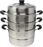 CONCORD 3 Tier Premium Stainless Steel Steamer Set (26 CM)