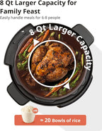 COMFEE’ 16-in-1 Electric Pressure Cooker with Non-Stick Pot for Yogurt, Rice, Slow Cooking, Steaming, and More, 8 Quarts