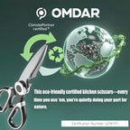 OMDAR Food Grade Kitchen Scissors All Purpose 3 Pack - Heavy Duty Stainless Steel Cooking Shears for Cutting Meat, Food, Fish, Poultry Sharp Sissors for Dishwasher Safe - with Protective Sheath