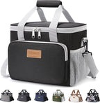 Lifewit Medium Lunch Bag, Insulated Lunch Box, Soft Cooler Cooling Tote for Adult Men Women, Gray and Black 12-Can (9L)