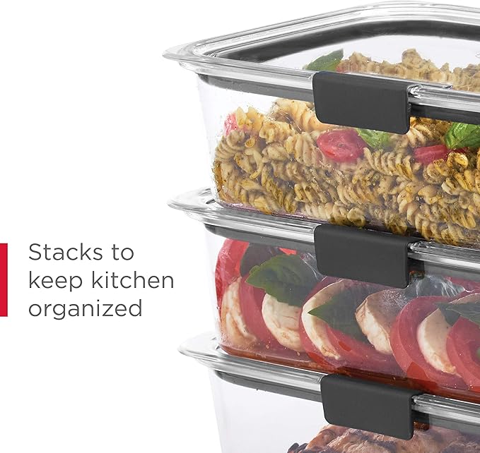Rubbermaid Brilliance BPA-Free Airtight Food Storage Containers, 24-Piece Set, Easy for Meal Prep, Lunch & Leftovers