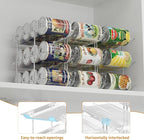 LXLXXL Can Organizer For Pantry 6 Tier*3 Canned Food Goods Organizer For Cabinet Clear Automatic Rolling Can Storage Organizer Pantry Holders Rack