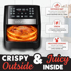 Gourmia 8 Qt Digital Air Fryer GAF826 – XL Capacity with 12 One-Touch Presets, Nonstick Dishwasher Safe Basket, Oil-Free Cooking, ETL-Certified, Sleek Black Finish