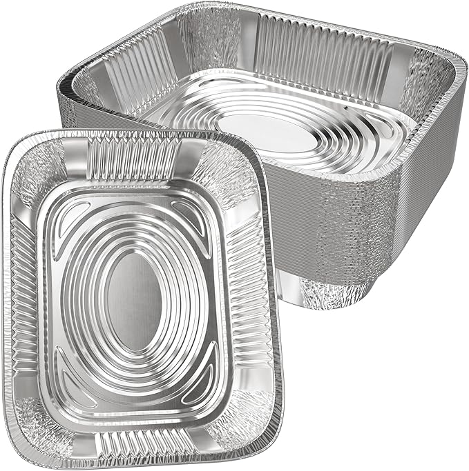 Aluminum Pans 9x13 [10 Pack] Aluminum Foil Trays - Disposable for Baking, BBQ Grilling, Roasting, Cake Serving Dishes, Catering Supplies, Steam Table Chafing Pans, Half Size Tin Foil Pan