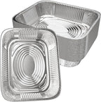 Aluminum Pans 9x13 [10 Pack] Aluminum Foil Trays - Disposable for Baking, BBQ Grilling, Roasting, Cake Serving Dishes, Catering Supplies, Steam Table Chafing Pans, Half Size Tin Foil Pan