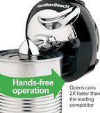 Hamilton Beach Walk 'n Cut Electric Can Opener for Kitchen,Use On Any Size,Automatic and Hand-Free,Cordless & Rechargeable,Easy Clean Removable Blade,Black (76501G),(Pack of 2)