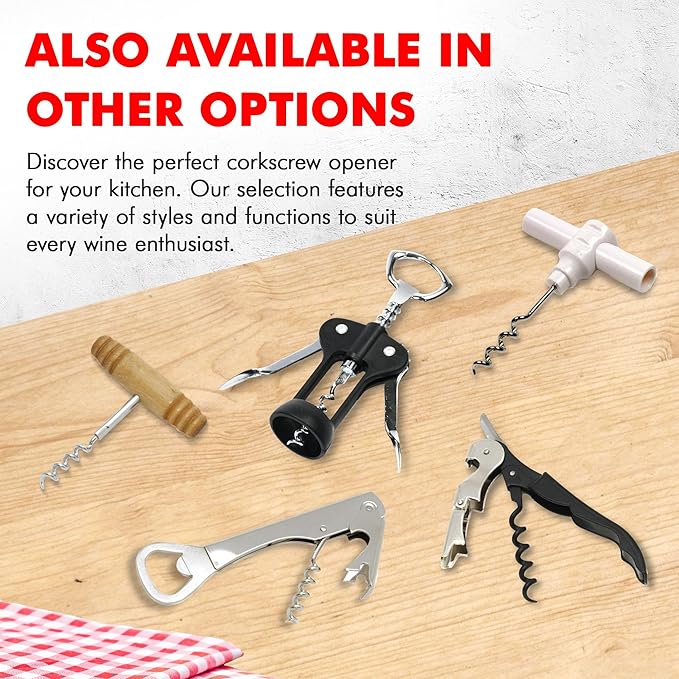 Chef Craft Select Corkscrew with Wooden Handle, 4 inch, Natural