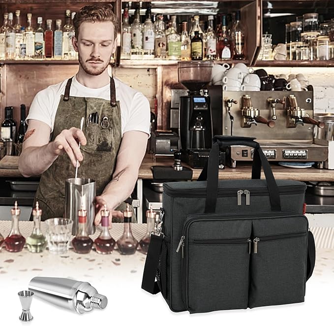 Bartender Kit, 11-Piece Cocktail Shaker Set with Bartender Travel Carrying Bag
