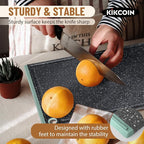 Plastic Cutting Boards for Kitchen, 3-Piece Large Cutting Board Set Dishwasher Safe Chopping Boards with Non-slip Feet and Juice Grooves, Turquoise, Kikcoin