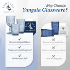 Yungala Blue Highball Glasses Set of 6 Tall Drinking Glasses 10 oz