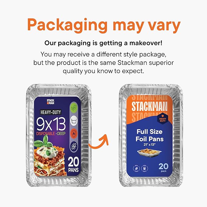 Full Size Large Aluminum Pans, Disposable Foil 21x13 Deep [20-Pack] Steam Table Chafing Pan - Extra Heavy Duty Durable Tray - Great for Roasting, Cooking, Warming, Prepping and Storing Food