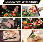 E-far Knife Set with Block, 15 Pieces Kitchen Knife Block Set with Sharpener, High Carbon Stainless Steel Sharp Chef Knife Set with Ergonomic Handles, Anti Rust, Black