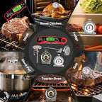 AWLKIM 5 Pack Professional Kitchen Food Thermometer Set – Includes Instant Read Digital Meat Thermometer, Oven-Safe, Ambient Oven Monitoring, Fridge & Candy/Deep Fry for Cooking, BBQ, Baking