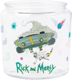 Silver Buffalo Rick and Morty Falling Out of Ship Glass Cookie Snack Candy Jar with Lid (Small)