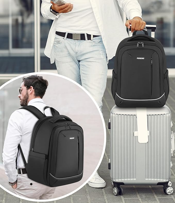 PEKREWS Bartender Bag, Travel Bartending Backpack for Carrying Bar Kit, Portable Bar Bag for Tools Set Storage Cocktail Shaker and Wine Bottle Carrier, Professional Mixology Gift (Backpack Only)