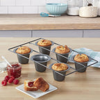 Chicago Metallic 6-Cup Popover Pan,Heavyweight Aluminized Steel with Nonstick Coating,Ideal for Yorkshire Pudding,Muffins,and Popovers,(Pack of 6)