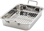 Farberware Classic Traditions Stainless Steel Roaster/Roasting Pan with Rack, 17 Inch x 12.25 Inch