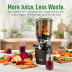 Kuvings AUTO10 Cold Press Juicer Machine – Self-Feeding for Hands-Free Use – Easy to Clean, Quiet 240W Motor, 100 oz Large Masticating Juicer – Designed for Silky Juice with Low Pulp – Matte Black