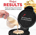 Dash Express Waffle Maker -Electric Waffle Maker for Creative Homemade Treats - Dual Nonstick Cooking Surfaces, Easy Food Release & Quick Cleanup - Compact, Space-Saving Design - 8 Inches - Aqua