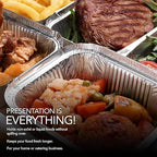 Stock Your Home 1 lb Small Aluminum Pans with Lids (50 Pack), Foil Pans with Clear Plastic Lids, Disposable Cookware & Takeout Trays for Restaurants & Catering