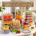 70 PCS Food Storage Containers with Lids Airtight (35 Containers & 35 Lids), 100% Leak Proof Meal Prep Container for Kitchen, BPA-Free Plastic(Polypropylene5), Microwave/Dishwasher Safe, Labels & Pen