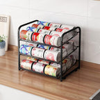 AIYAKA Can Rack Organizer, 3 Tier Stackable Can Storage Dispenser,for Food Storage, Kitchen or Pantry, Storage for 36 Cans, Black