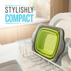 Comfify XL Large Kitchen Strainer - Collapsible Silicone Over-The-Sink Colander with Extendable Handles - Use with Pasta, Fruit, Berries & Veggie - 6 Quart - Green
